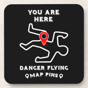 Gefahren beim Flying Map-Button Getränkeuntersetzer