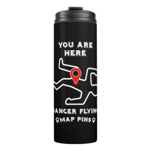 Gefahren beim Flying Map-Button Thermosbecher