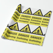 Gefahren beim Gerüst unvollständiger Standortwarnu Geschenkpapier (Ungerollt)