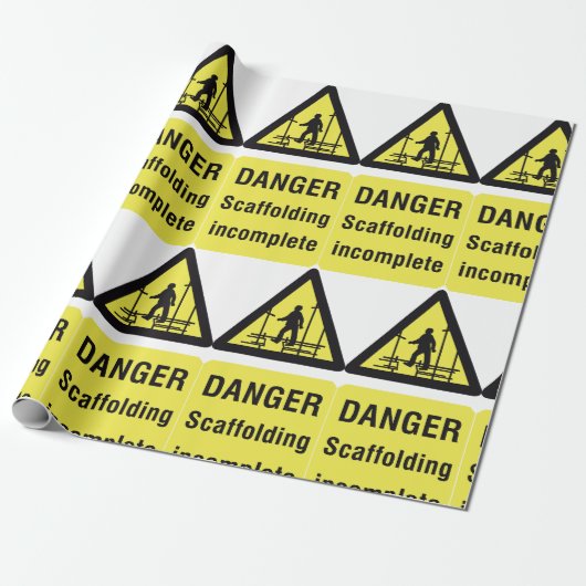 Gefahren beim Gerüst unvollständiger Standortwarnu Geschenkpapier (Ungerollt)
