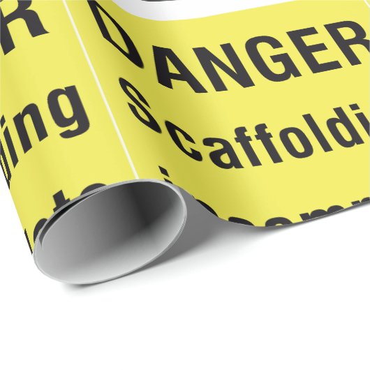 Gefahren beim Gerüst unvollständiger Standortwarnu Geschenkpapier (Rolleneckpunkt)