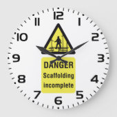 Gefahren beim Gerüst unvollständiger Standortwarnu Große Wanduhr (Vorderseite)