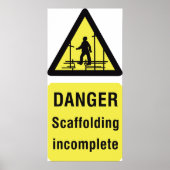 Gefahren beim Gerüst unvollständiger Standortwarnu Poster (Vorne)