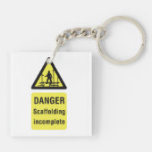 Gefahren beim Gerüst unvollständiger Standortwarnu Schlüsselanhänger (Rückseite)