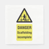 Gefahren beim Gerüst unvollständiger Standortwarnu Serviette (Vorderseite)