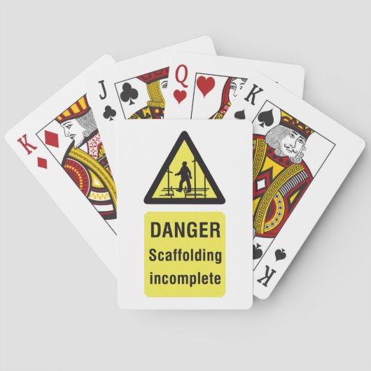 Gefahren beim Gerüst unvollständiger Standortwarnu Spielkarten (Rückseite)