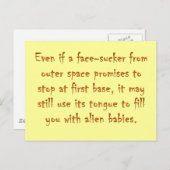 Gefahren des Online-verabredend (eine Alien) Postkarte (Vorne/Hinten)