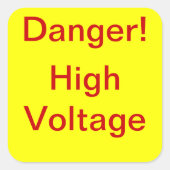 Gefahren Hochspannungsaufkleber Quadratischer Aufkleber (Vorderseite)