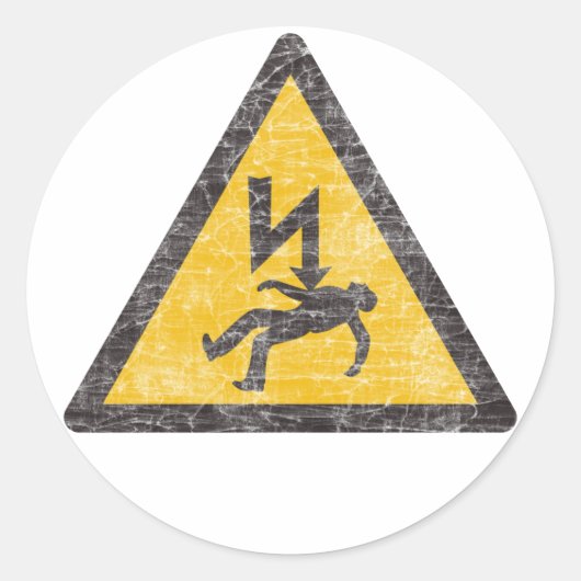 Gefahrenaufkleber Runder Aufkleber (Vorderseite)