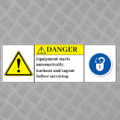 Gefahrenausrüstung wird automatisch mit der Kennze Aufkleber