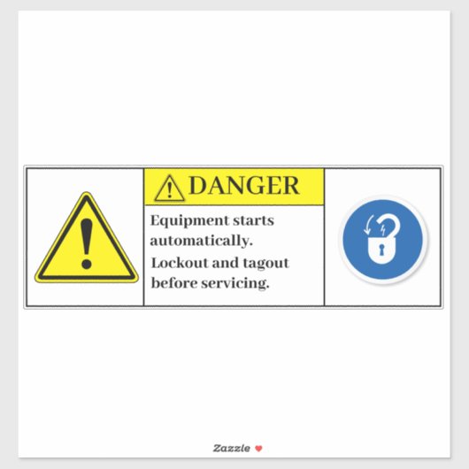 Gefahrenausrüstung wird automatisch mit der Kennze Aufkleber (Blatt)