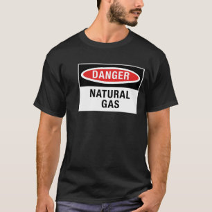Gefahrenerdgas-Zeichen-T - Shirt
