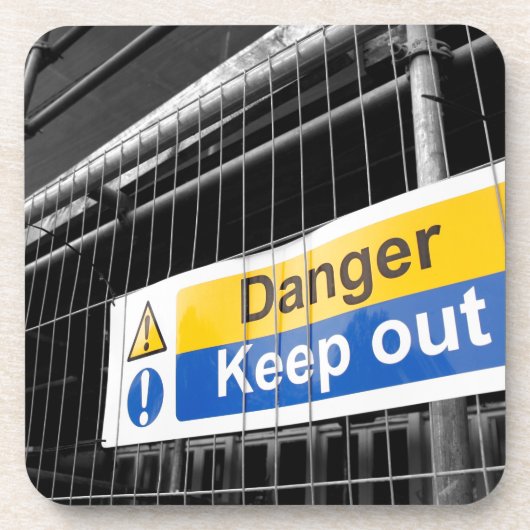 Gefahrenhinweis Behalten Getränkeuntersetzer (Vorderseite)