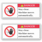 Gefahrenhinweis Bleibe Aufkleber (Vorderseite)