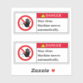 Gefahrenhinweis Bleibe Aufkleber (Blatt)