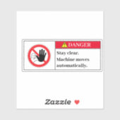 Gefahrenhinweis Bleibe Aufkleber (Blatt)