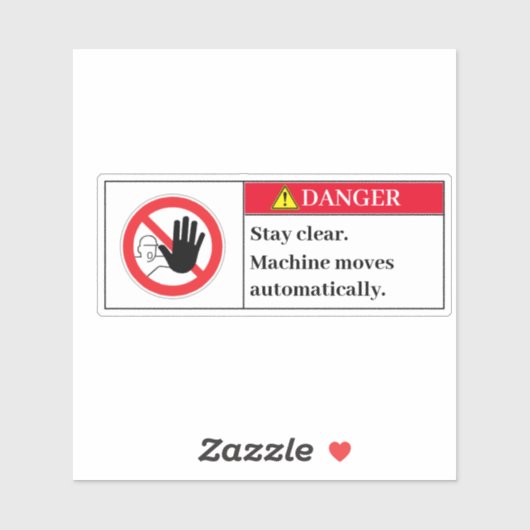 Gefahrenhinweis Bleibe Aufkleber (Blatt)