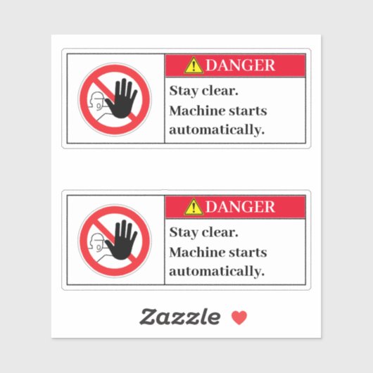 Gefahrenhinweis Bleibe Aufkleber (Blatt)