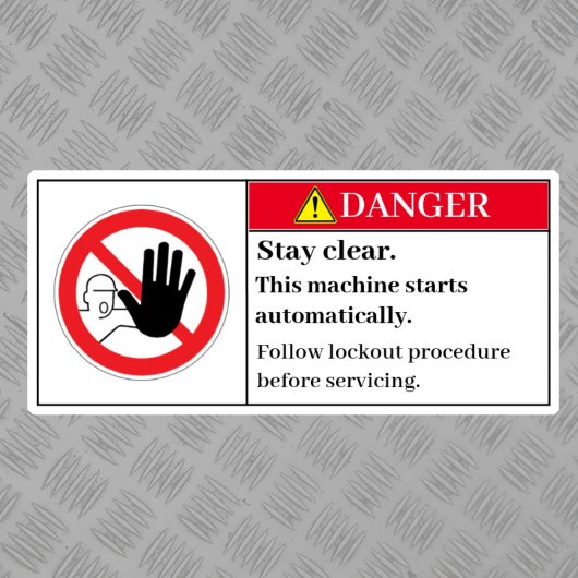 Gefahrenhinweis Bleibe Aufkleber