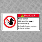 Gefahrenhinweis Bleibe Aufkleber