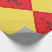 Gefahrenhinweis für das Gefahrenschild "Flammbare  Geschenkpapier (Ecke)