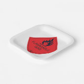 Gefahrenhinweis für das Gefahrenschild "Flammbare Pappteller (Gewinkelt)