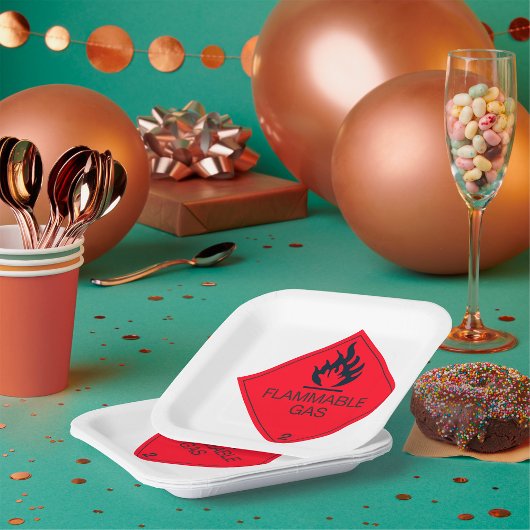 Gefahrenhinweis für das Gefahrenschild "Flammbare Pappteller