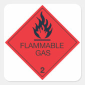 Gefahrenhinweis für das Gefahrenschild "Flammbare  Quadratischer Aufkleber (Vorderseite)