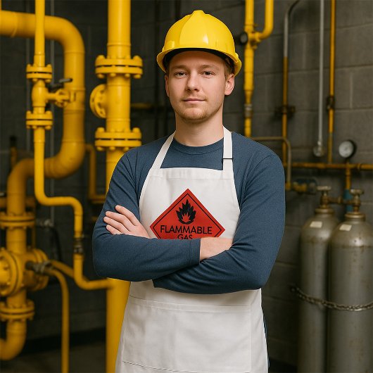 Gefahrenhinweis für das Gefahrenschild "Flammbare Schürze