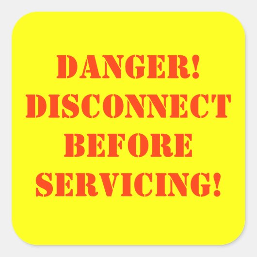 Gefahrenhinweis Quadratischer Aufkleber (Vorderseite)