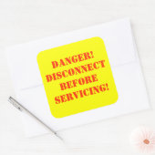 Gefahrenhinweis Quadratischer Aufkleber (Umschlag)