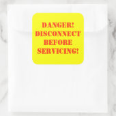 Gefahrenhinweis Quadratischer Aufkleber (Tasche)