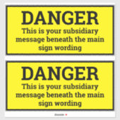 Gefahrenhinweise - Zwei schwarz-gelbe Schilder Aufkleber (Blatt)