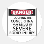 Gefahrenkonzert Runder Aufkleber (Vorderseite)