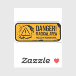 Gefahrenmagie-Gebiet gewittertes Grunge-Zeichen Aufkleber