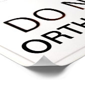 GEFAHRENORTHOPOS DENKEN POSTER (Ecke)