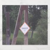 Gefahrenschild Bierflaschenetikett (Einzelnes Label)