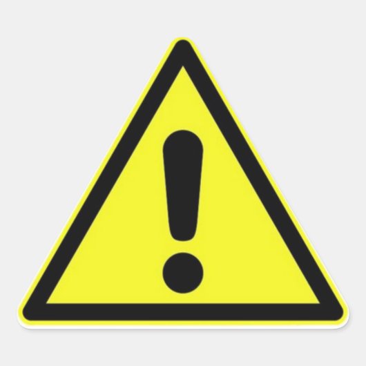 Gefahrenschild Dreieckiger Aufkleber (Vorderseite)