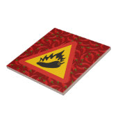 Gefahrenschild für scharfe Pfeffer Fliese (Seite)