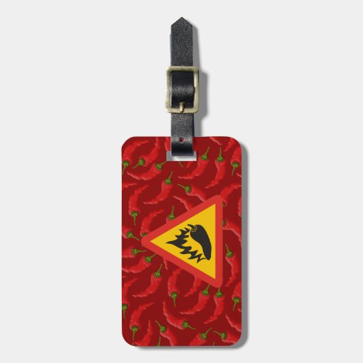 Gefahrenschild für scharfe Pfeffer Gepäckanhänger (Vorderseite vertikal)