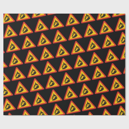 Gefahrenschild für scharfe Pfeffer Geschenkpapier (Flach)