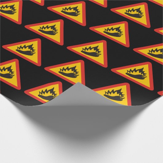 Gefahrenschild für scharfe Pfeffer Geschenkpapier (Ecke)