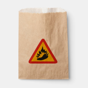 Gefahrenschild für scharfe Pfeffer Geschenktütchen