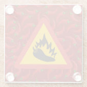 Gefahrenschild für scharfe Pfeffer Glasuntersetzer (Rückseite)