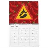 Gefahrenschild für scharfe Pfeffer Kalender (Mär 2027)