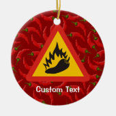 Gefahrenschild für scharfe Pfeffer Keramikornament (Vorne)