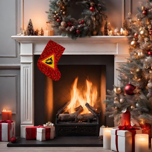 Gefahrenschild für scharfe Pfeffer Kleiner Weihnachtsstrumpf