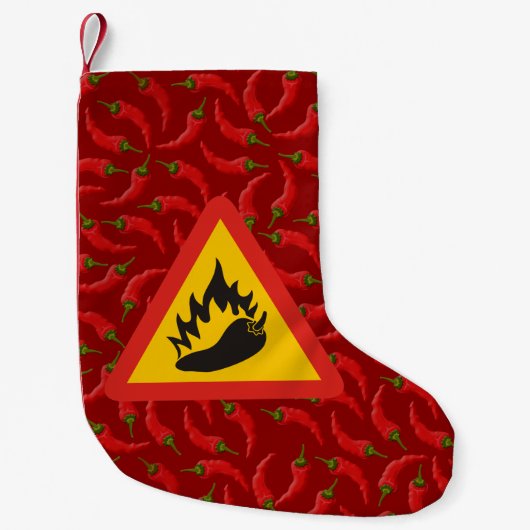 Gefahrenschild für scharfe Pfeffer Kleiner Weihnachtsstrumpf (Vorderseite)