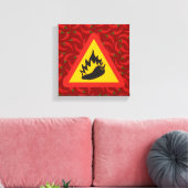 Gefahrenschild für scharfe Pfeffer Leinwanddruck (Insitu (Wohnzimmer))