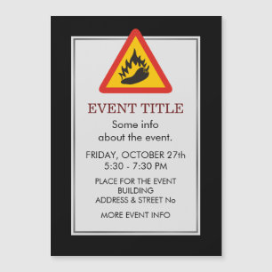 Gefahrenschild für scharfe Pfeffer Magnetkarte